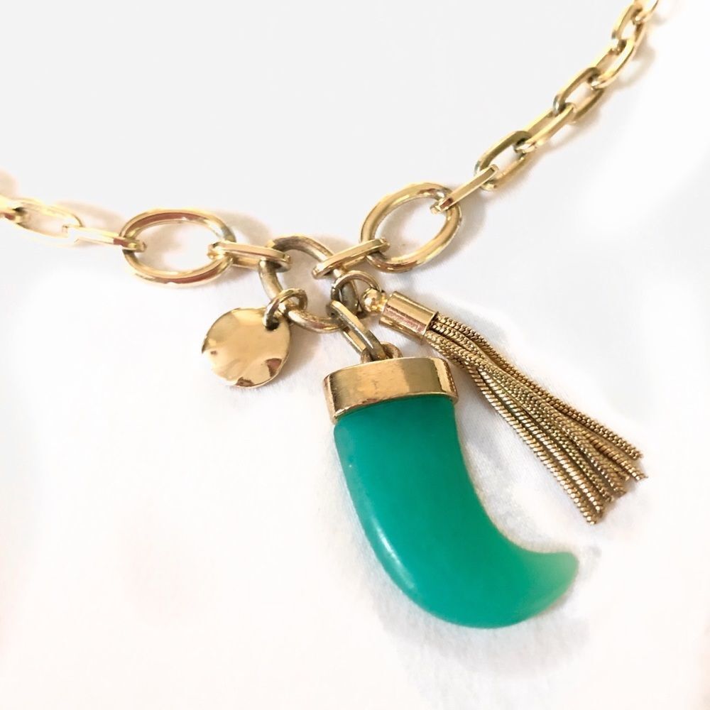 ✨ Graziano Cn ✨ Turquoise Horn Pendant Necklace